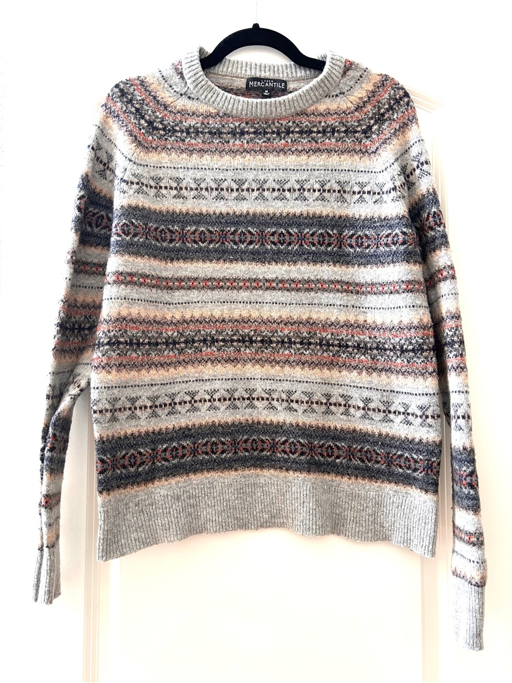 J. Crew Mercantile Lambs Wool Blend Fair Isle Nordic Multi Colored Crewneck. SZM